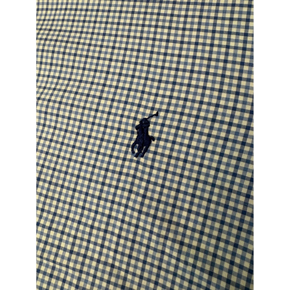 Polo Ralph Lauren Mens XL Blue Gingham Check Button Down Shirt Long Sleeve Pony - Picture 11 of 11